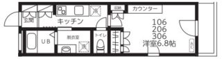 【募集中】BaumRoom美園306号室の間取り