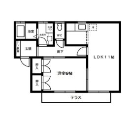 【募集中】ハウスすずらん102号室の間取り