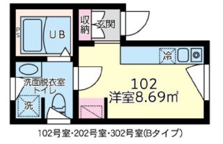 【募集中/新築賃貸】BaumRoom栄和302号室の間取り