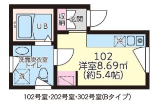 【募集中/新築賃貸】Baum Room 栄和 302号室の間取り